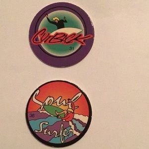 Lot of 2  POGS Soul Surfer #36  /CutBack#31